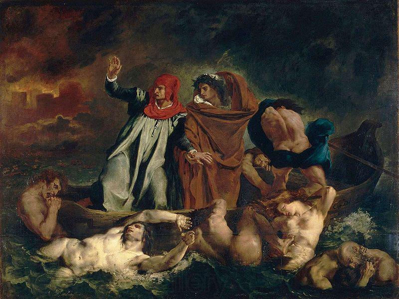 Eugene Delacroix Dante and Vergil in hell Spain oil painting art